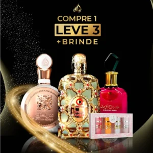 PROMOÇÃO COMPRE 1 LEVE 3 Frascos 150ml + BRINDE - Kit Sabah Al Ward + Lattafa Fakhar Rose e Royal Amber 150ml cada + Brinde Kit Aylla 4 Unidades
